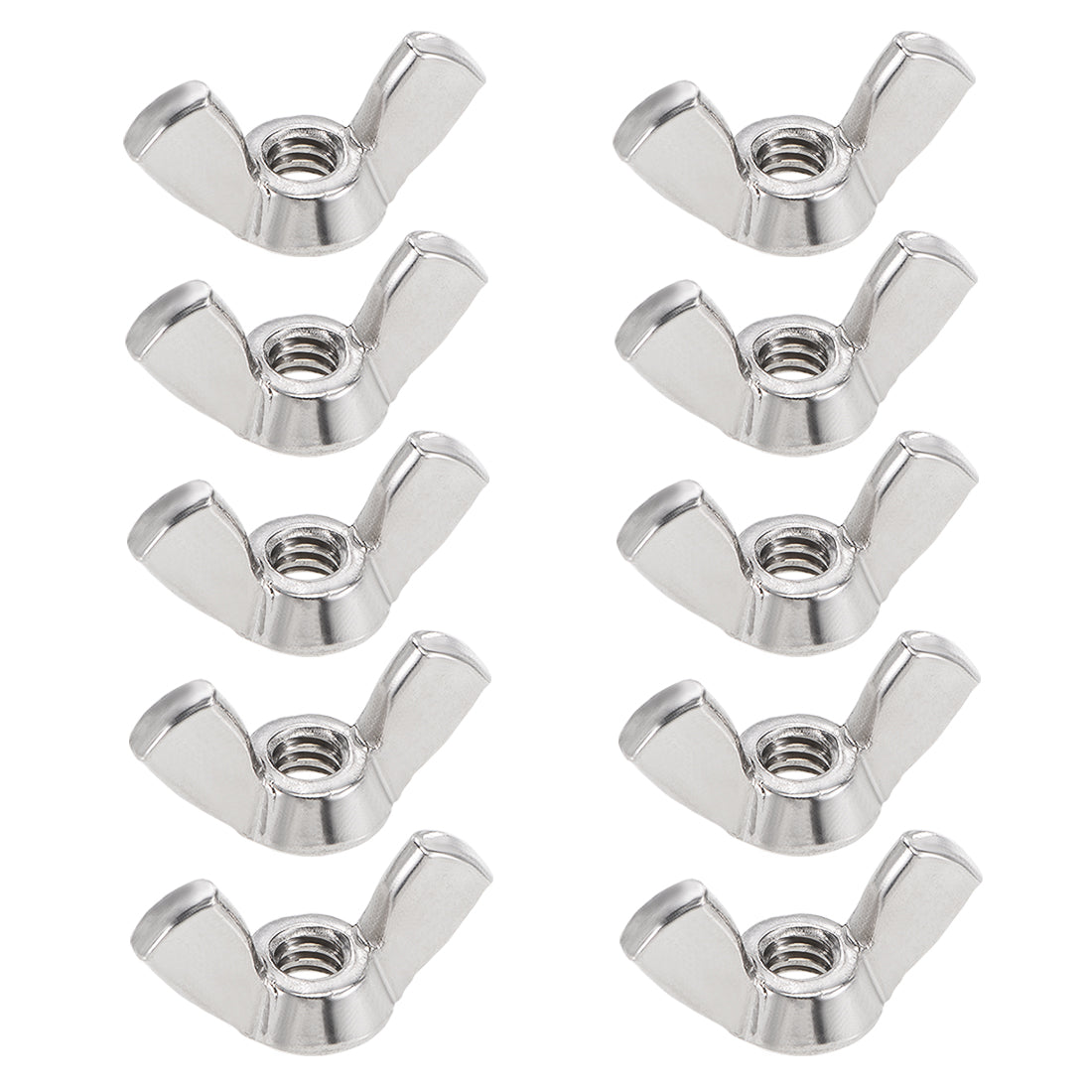 uxcell Uxcell #10-24 Wing Nuts 304 Stainless Steel Shutters Butterfly Nut 10pcs