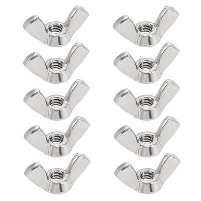 Harfington Uxcell #10-24 Wing Nuts 304 Stainless Steel Shutters Butterfly Nut 10pcs