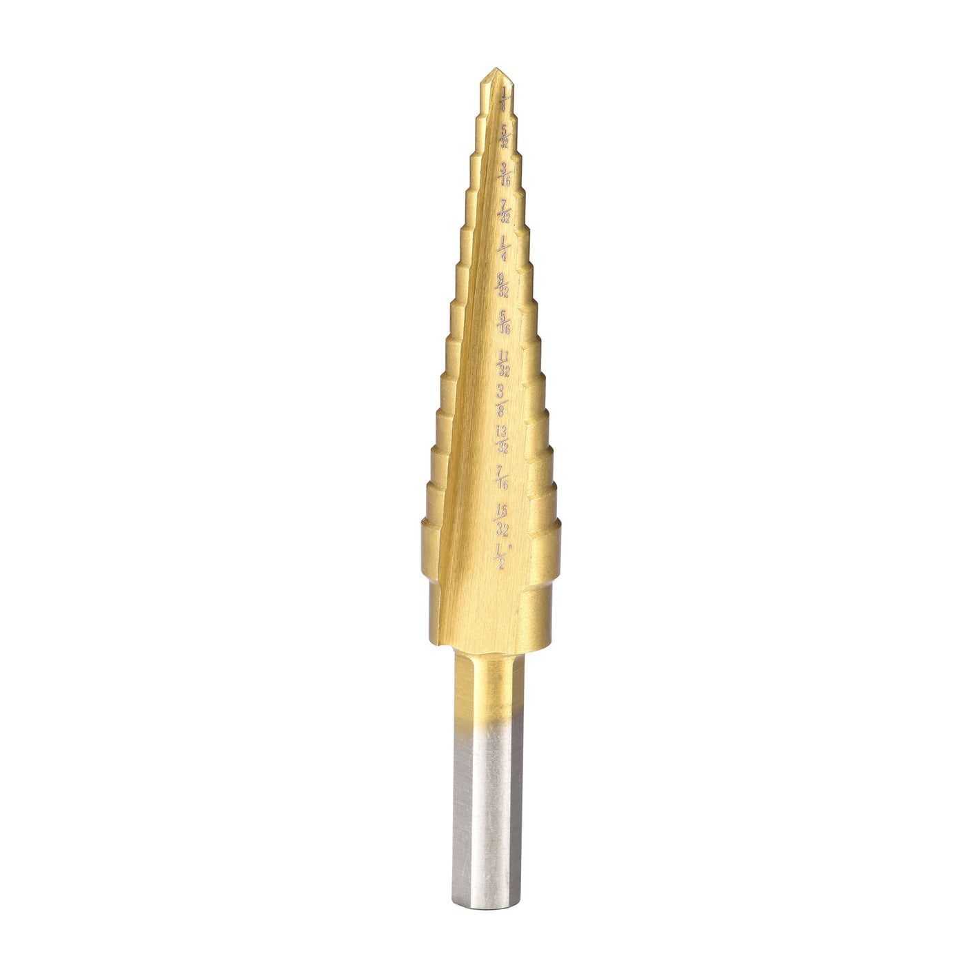 uxcell Uxcell Step Drill Bit HSS4241 1/8" to 1/2" 13 Sizes Straight Flutes Triangular Shank for Metal Wood Plastic