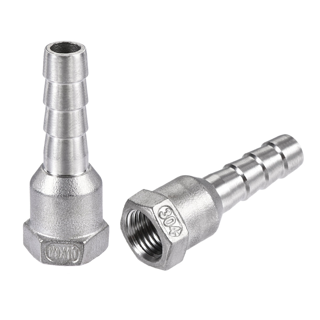 uxcell Uxcell 304 Stainless Steel Hose Barb Fitting Coupler 10mm Barb G1/4 Female Thread