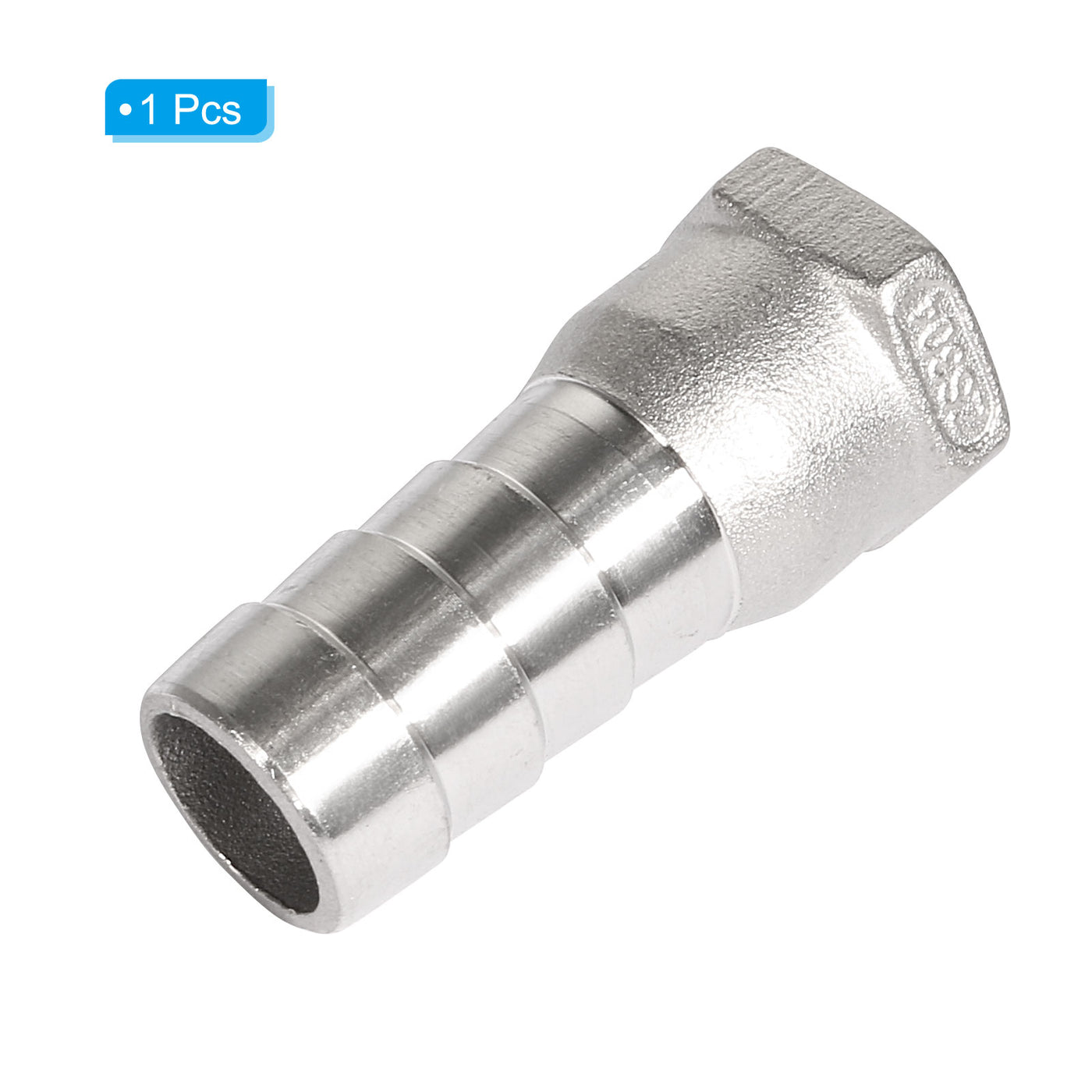 uxcell Uxcell 304 Stainless Steel Hose Barb Fitting Coupler 20mm Barb G1/2 Female Thread