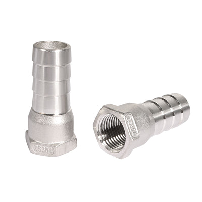 Harfington Uxcell 304 Stainless Steel Hose Barb Fitting Coupler 20mm Barb G1/2 Female Thread