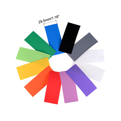 Harfington Uxcell 240St Batterieverpackung Satz PVC Schrumpfschlauch Flache 29,5mm 72mm 12 Farben