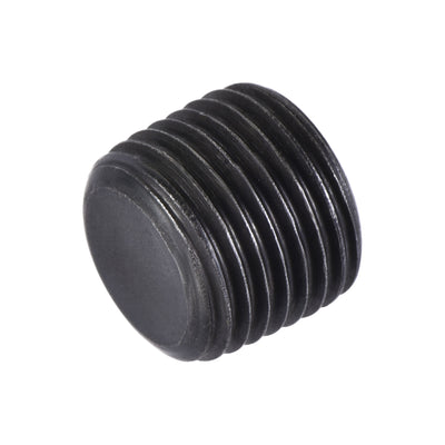 Harfington Uxcell Carbon Steel Internal Hex Thread Socket Pipe Plug 1/4PT Male Thread Black 20Pcs