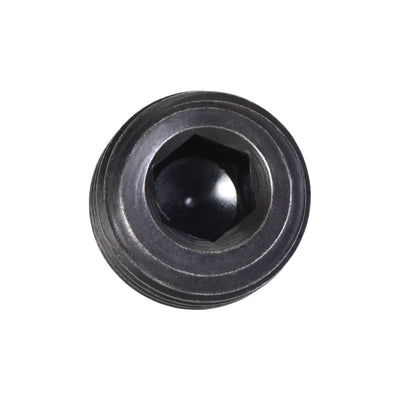 Harfington Uxcell Carbon Steel Internal Hex Thread Socket Pipe Plug M22x1.5 Male Thread Black 5Pcs