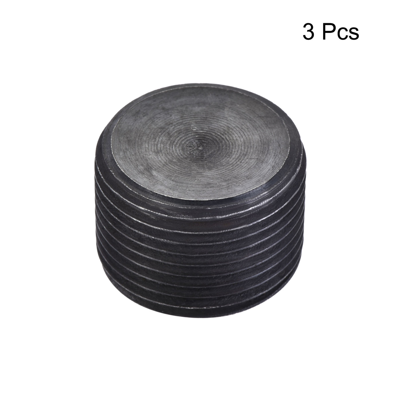 Uxcell Uxcell Carbon Steel Internal Hex Thread Socket Pipe Plug M33x1.5 Male Thread Black 3Pcs