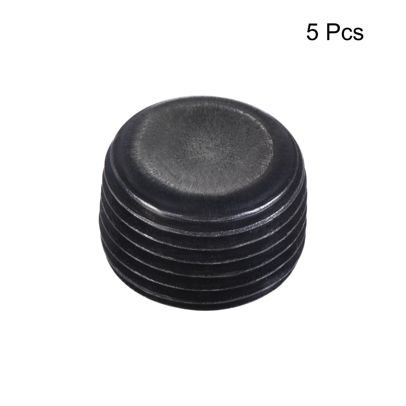 Uxcell Uxcell Carbon Steel Internal Hex 1/8NPT Male Thread Socket Pipe Plug Black 5Pcs