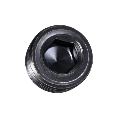 Harfington Uxcell Carbon Steel Internal Hex 1/8NPT Male Thread Socket Pipe Plug Black 5Pcs