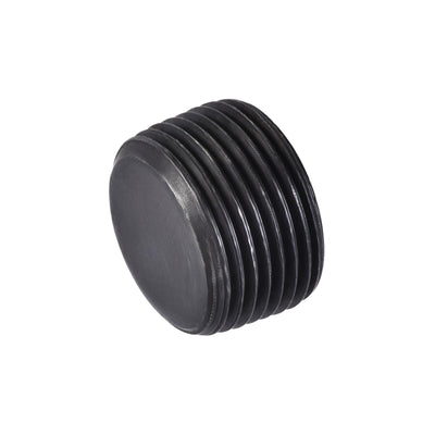 Harfington Uxcell Carbon Steel Internal Hex 1-1/4NPT Male Thread Socket Pipe Plug Black