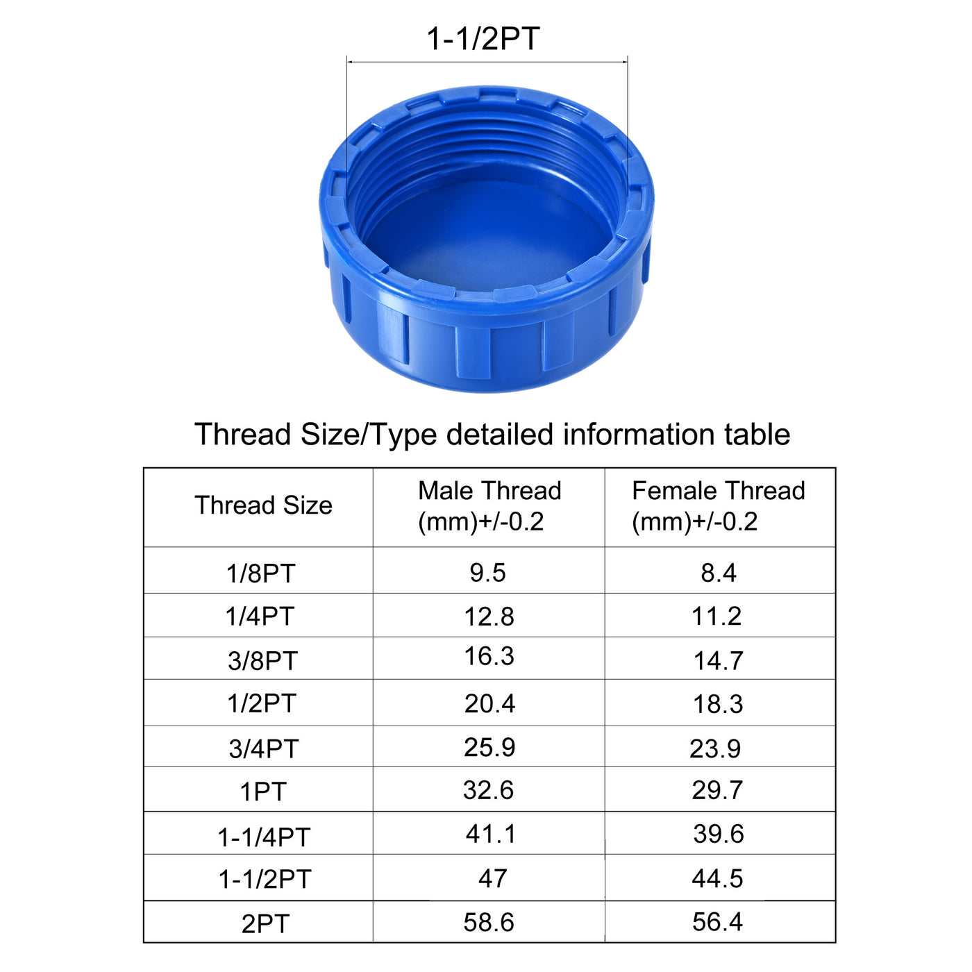 Uxcell Uxcell 2PT Pipe Fitting Cap PVC Female Thread Tube Connector Pipes End White