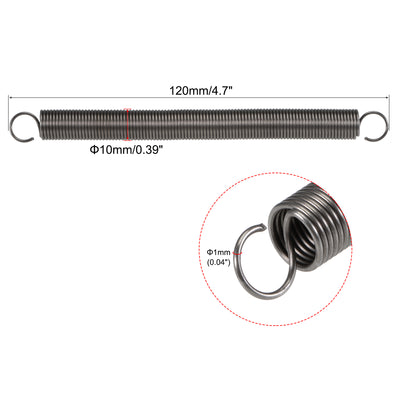 Harfington Uxcell 1mmx10mmx80mm Extended Extension Spring ,3.3Lbs Load Capacity,Grey 2pcs