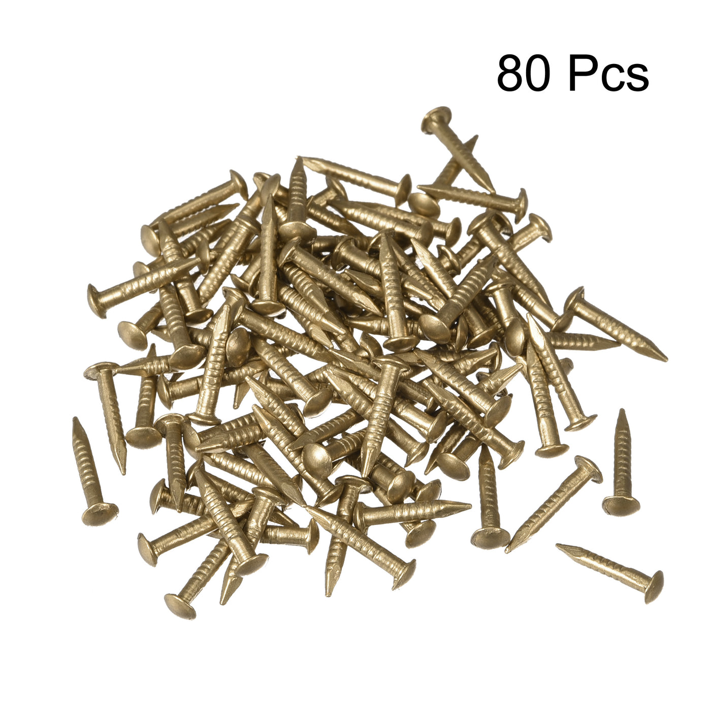 uxcell Uxcell Small Tiny Brass Nails 1.2x8mm for DIY Decorative Pictures Wooden Boxes Household Accessories 80pcs