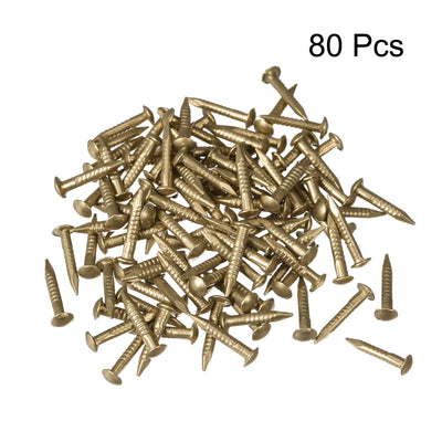 Harfington Uxcell Small Tiny Brass Nails 1.2x8mm for DIY Decorative Pictures Wooden Boxes Household Accessories 80pcs