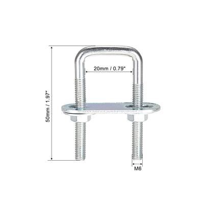 Harfington Uxcell U Bolt, with Nuts Frame Plate Round Washers