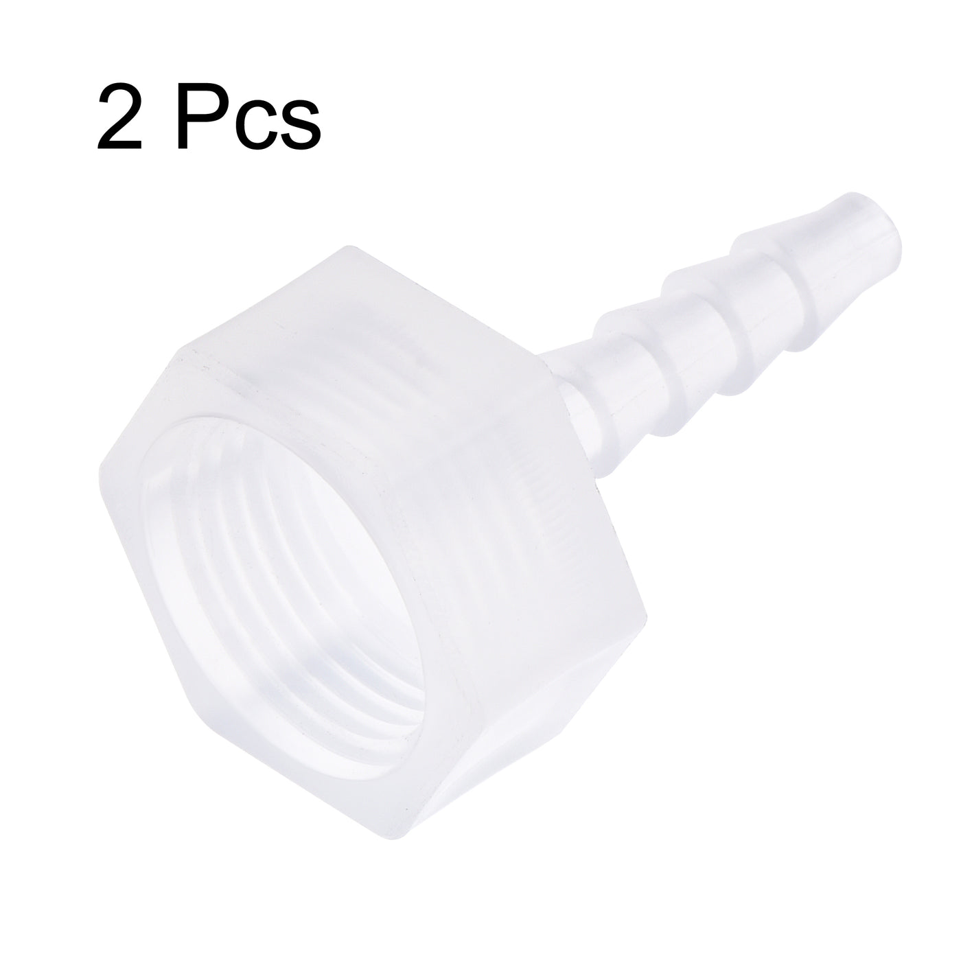 Uxcell Uxcell Polypropylene Hose Barb Fitting Coupler, 10mm Barb x G3/8 Female Thread Pipe Adapter, Translucent 2Pcs