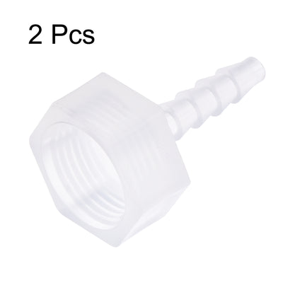 Harfington Uxcell Polypropylene Hose Barb Fitting Coupler, 10mm Barb x G3/8 Female Thread Pipe Adapter, Translucent 2Pcs