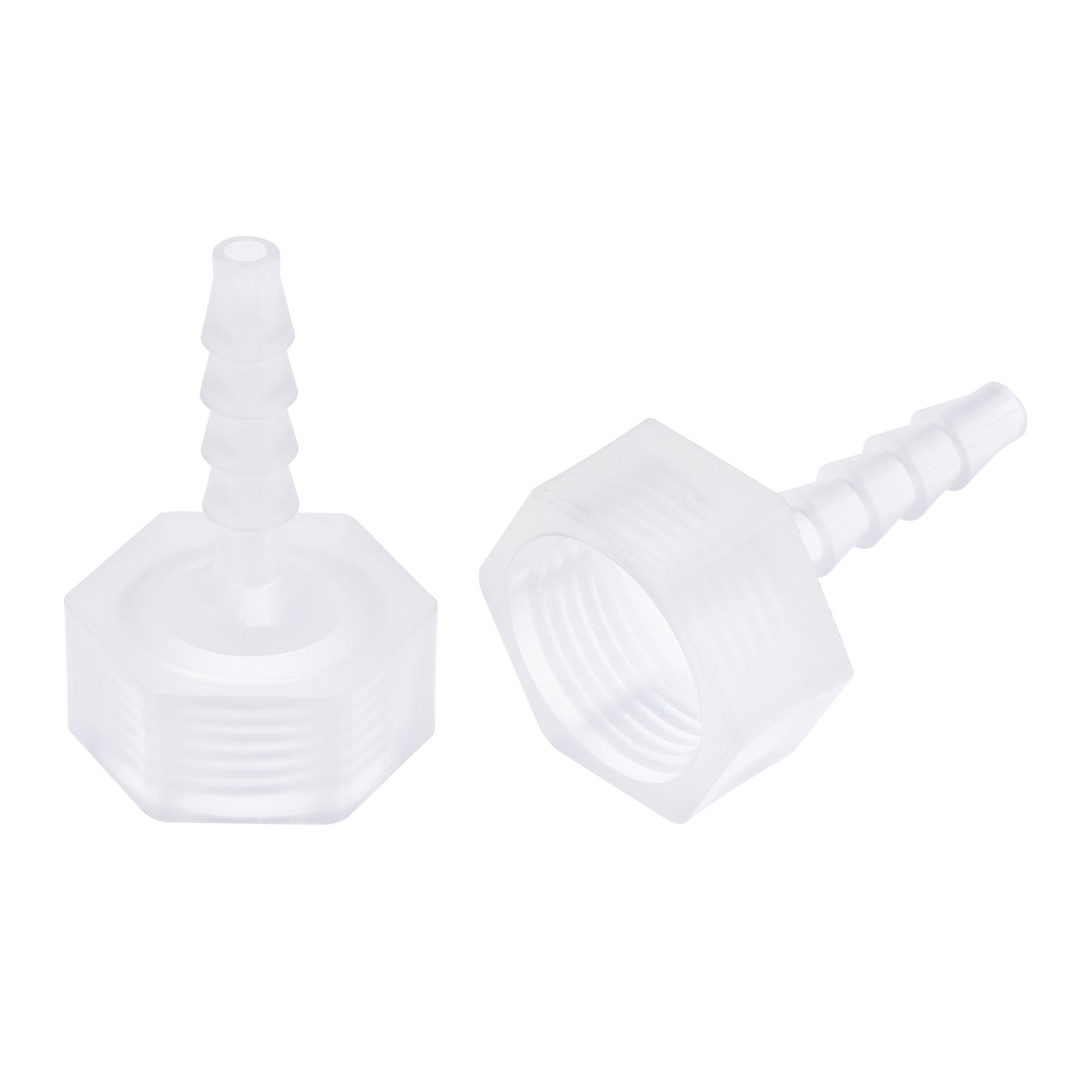 Uxcell Uxcell Polypropylene Hose Barb Fitting Coupler, 10mm Barb x G3/8 Female Thread Pipe Adapter, Translucent 2Pcs