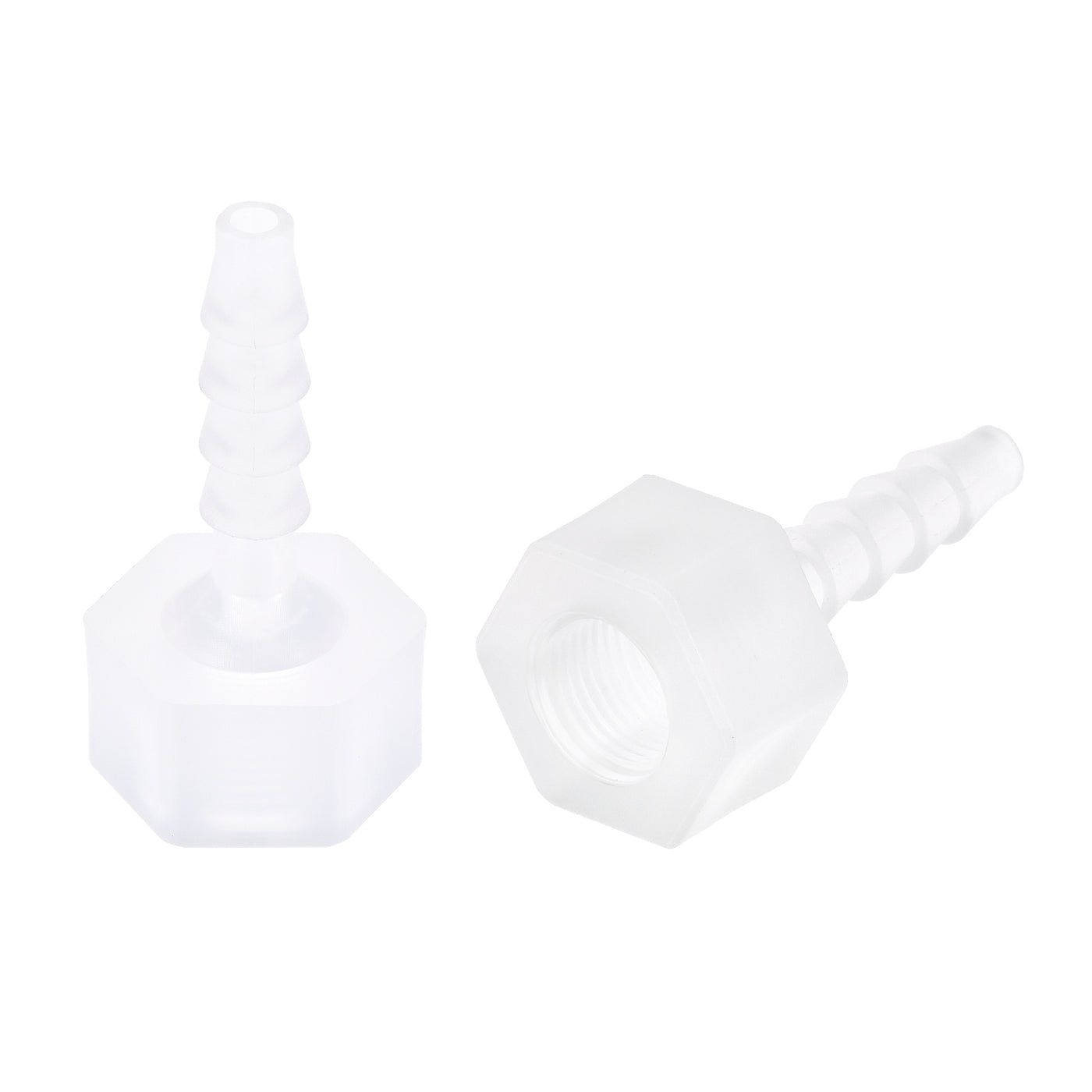 uxcell Uxcell Polypropylene Hose Barb Fitting Coupler, mm Barb x G1/8 Female Thread Pipe Adapter, Translucent 2Pcs