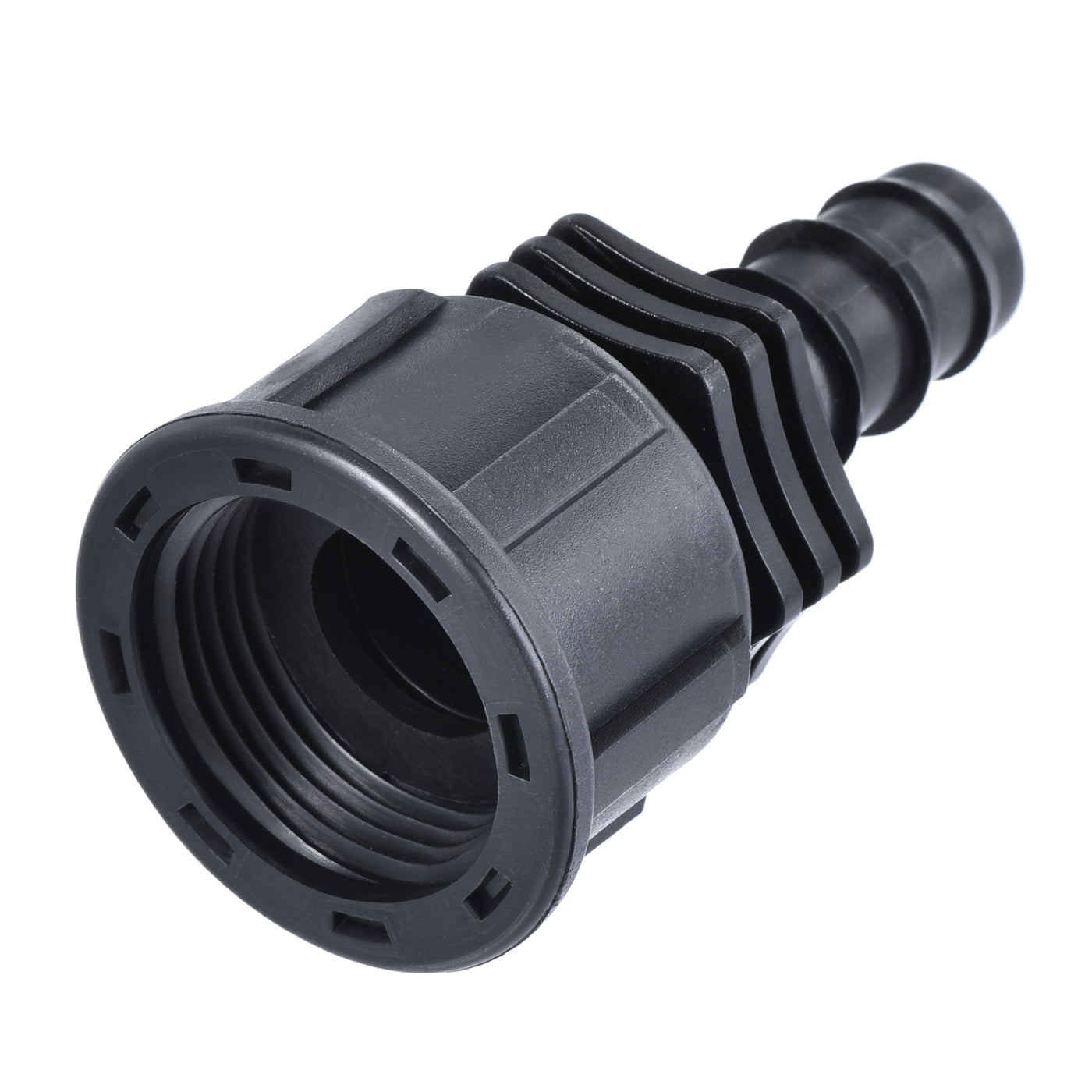 uxcell Uxcell ABS Hose Barb Fitting Coupler, 12mm Barb x G3/4 Female Thread Pipe Adapter, Black