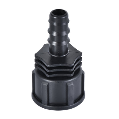 Harfington Uxcell ABS Hose Barb Fitting Coupler, 12mm Barb x G3/4 Female Thread Pipe Adapter, Black