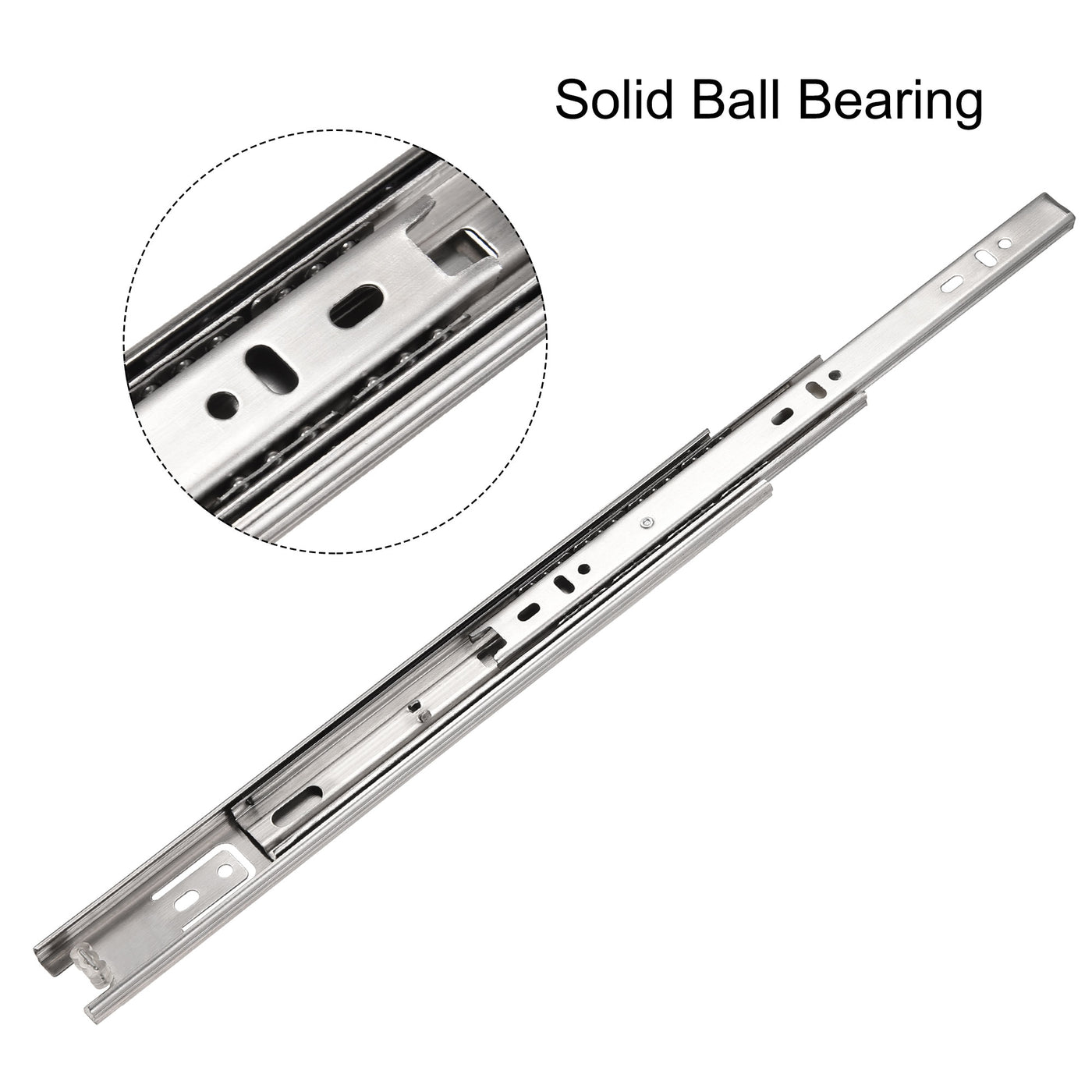 uxcell Uxcell 11.8Inch Drawer Slides , Full Extension Ball Bearing Slide Track Rail 35mm Wide 3 Sections 100lb Capacity Silver Tone , 1 Pair