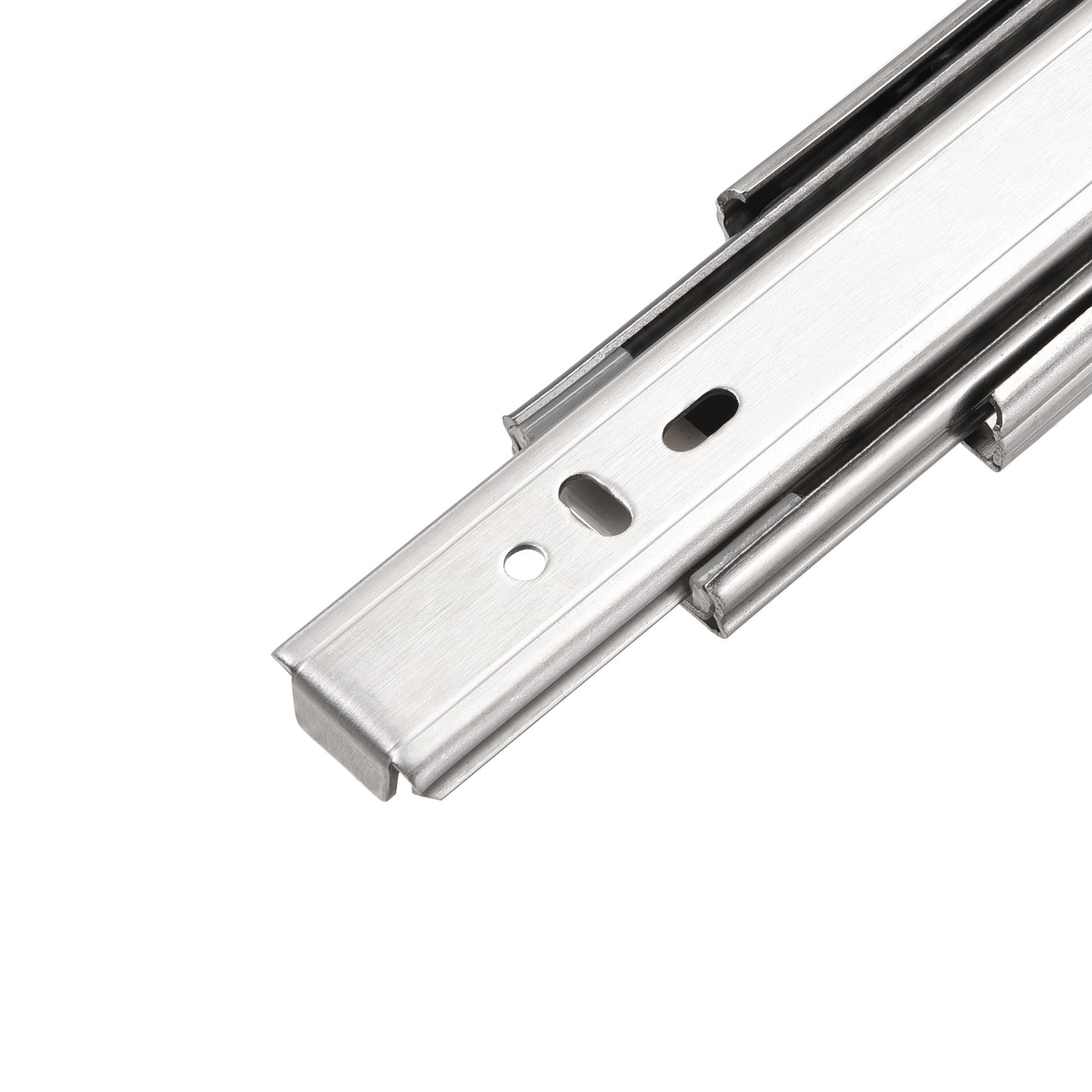 uxcell Uxcell 11.8Inch Drawer Slides , Full Extension Ball Bearing Slide Track Rail 35mm Wide 3 Sections 100lb Capacity Silver Tone , 1 Pair