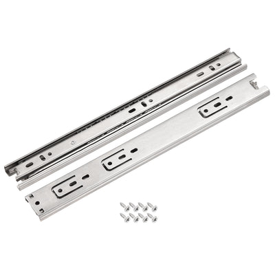 Harfington Uxcell 11.8Inch Drawer Slides , Full Extension Ball Bearing Slide Track Rail 35mm Wide 3 Sections 100lb Capacity Silver Tone , 1 Pair