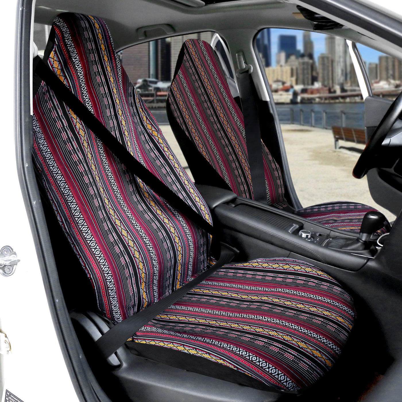 X AUTOHAUX Universal Purple Front Seat Covers Saddle Blanket Baja Seat Cover Fit for Car SUV Truck