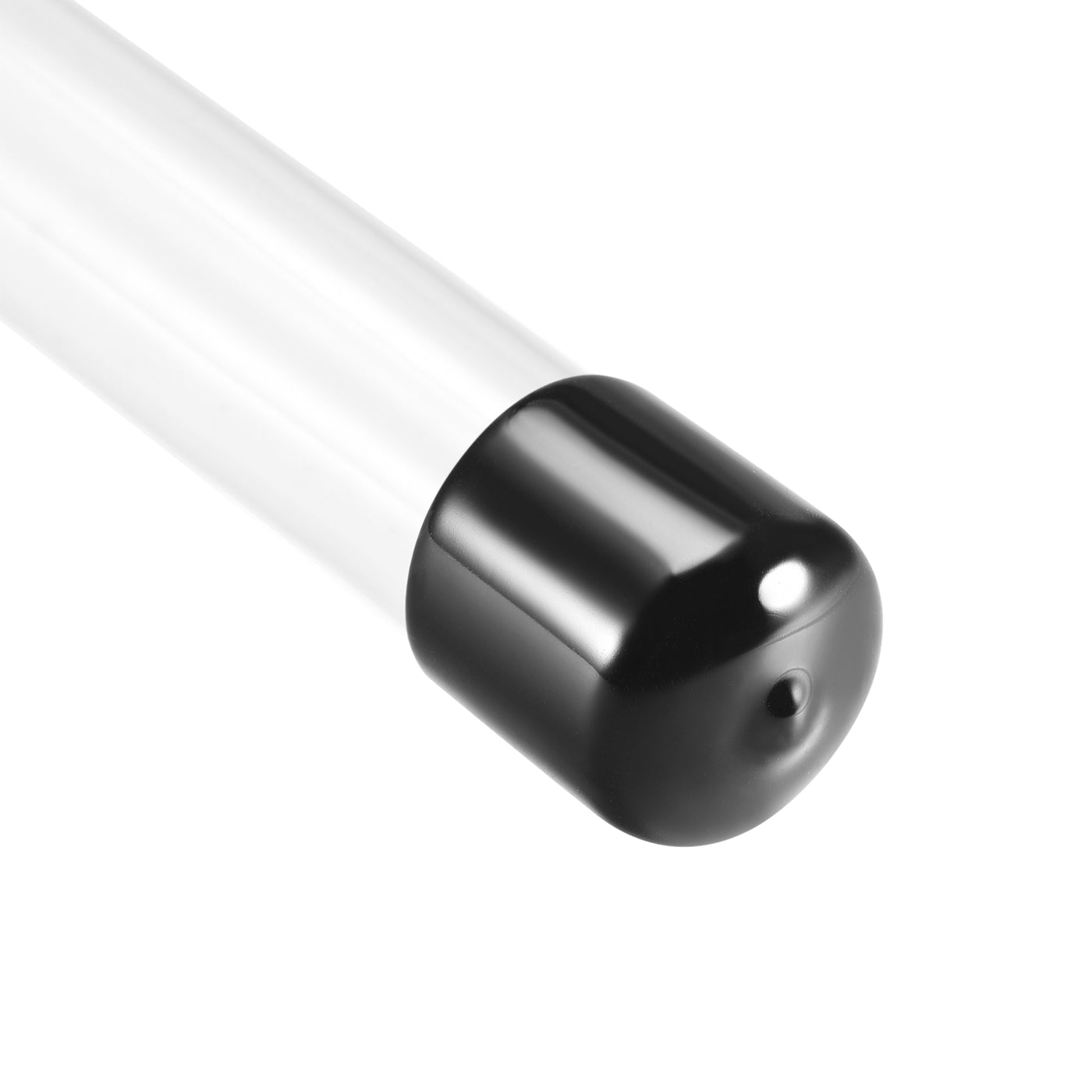 uxcell Uxcell PC Rigid Round Clear Tubing 18mm(0.7 Inch)IDx20mm(0.79 Inch)ODx250mm(0.82Ft) Length Plastic Storage Transparent Tube with Black Lids