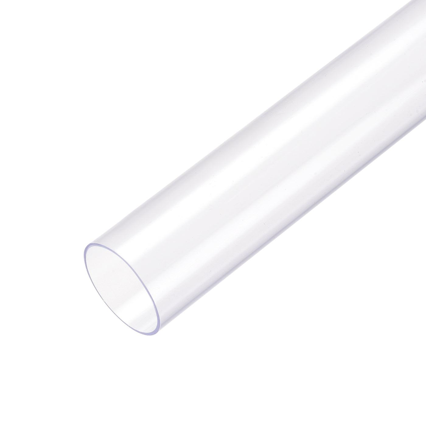 uxcell Uxcell Clear Rigid Storage Tubing with White Lids Round Plastic Polycarbonate Tube