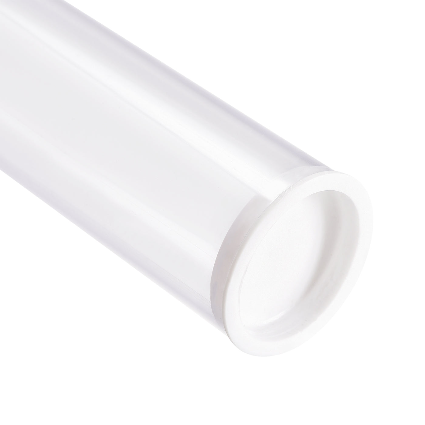 uxcell Uxcell Clear Rigid Storage Tubing with White Lids Round Plastic Polycarbonate Tube