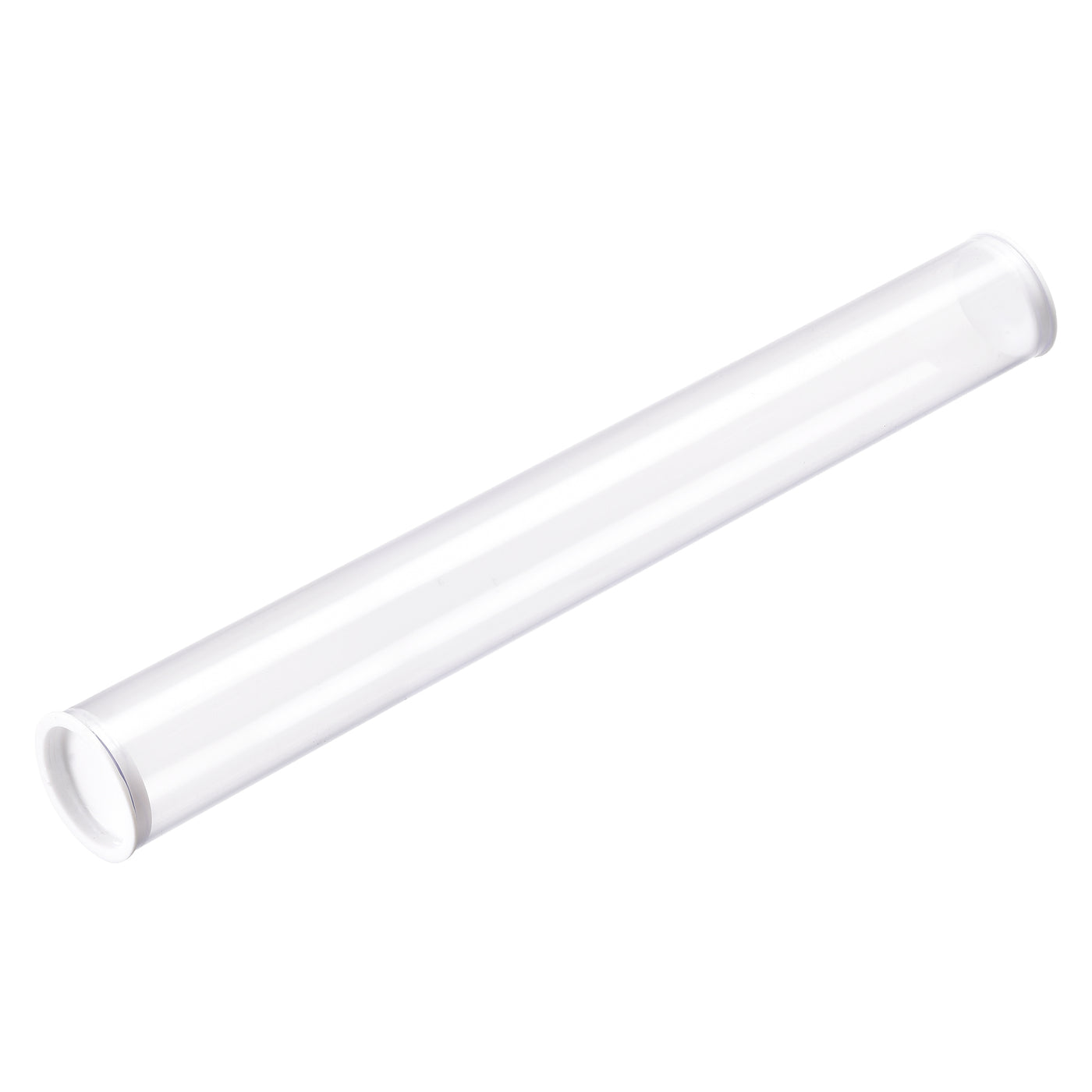 uxcell Uxcell Clear Rigid Storage Tubing with White Lids Round Plastic Polycarbonate Tube