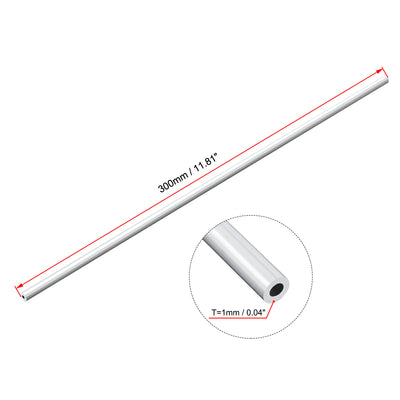 Harfington Uxcell 6063 Aluminum Tube, 4mm 5mm 6mm OD x 1mm Wall Thickness 300mm Length Seamless Round Pipe Tubing, Pack of 3