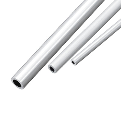 Harfington Uxcell 6063 Aluminum Tube, 4mm 5mm 6mm OD x 1mm Wall Thickness 300mm Length Seamless Round Pipe Tubing, Pack of 3