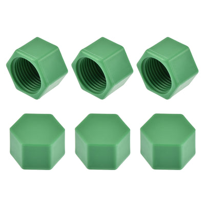 Harfington Uxcell G1/2 Pipe Fitting Cap, PPR Hex Female Thread Hose Connector with Gasket, for Garden and Outdoor Water Pipes End, Green 6Pcs