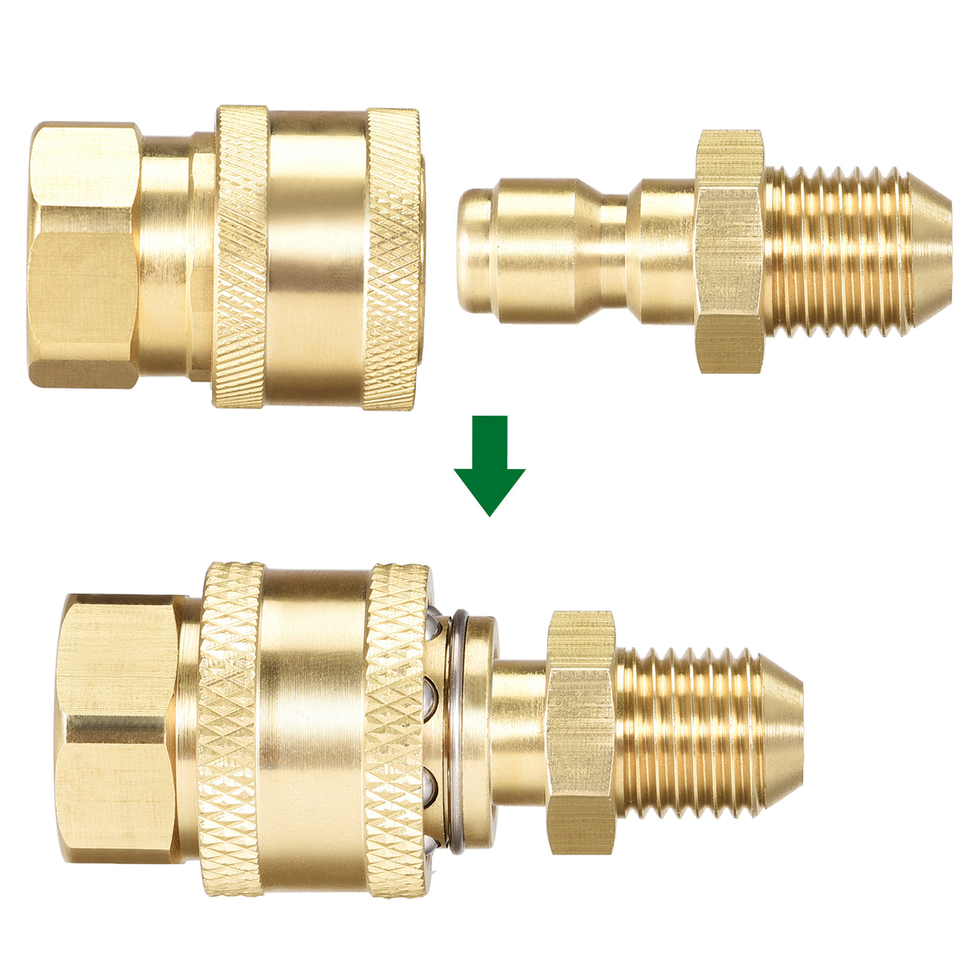 uxcell Uxcell Gartenschlauch Schnellverbindung Messing Hochdruckreiniger Adapter Schnelltrenn Kit M14x1,5 Außen & Innengewinde