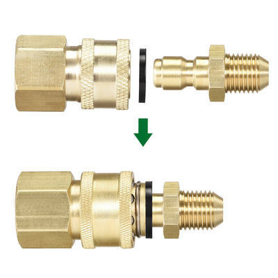 Harfington Uxcell Gartenschlauch Schnellverbindung Messing Hochdruckreiniger Adapter M14x1,5 Außen & M22x1,5 Innengewinde