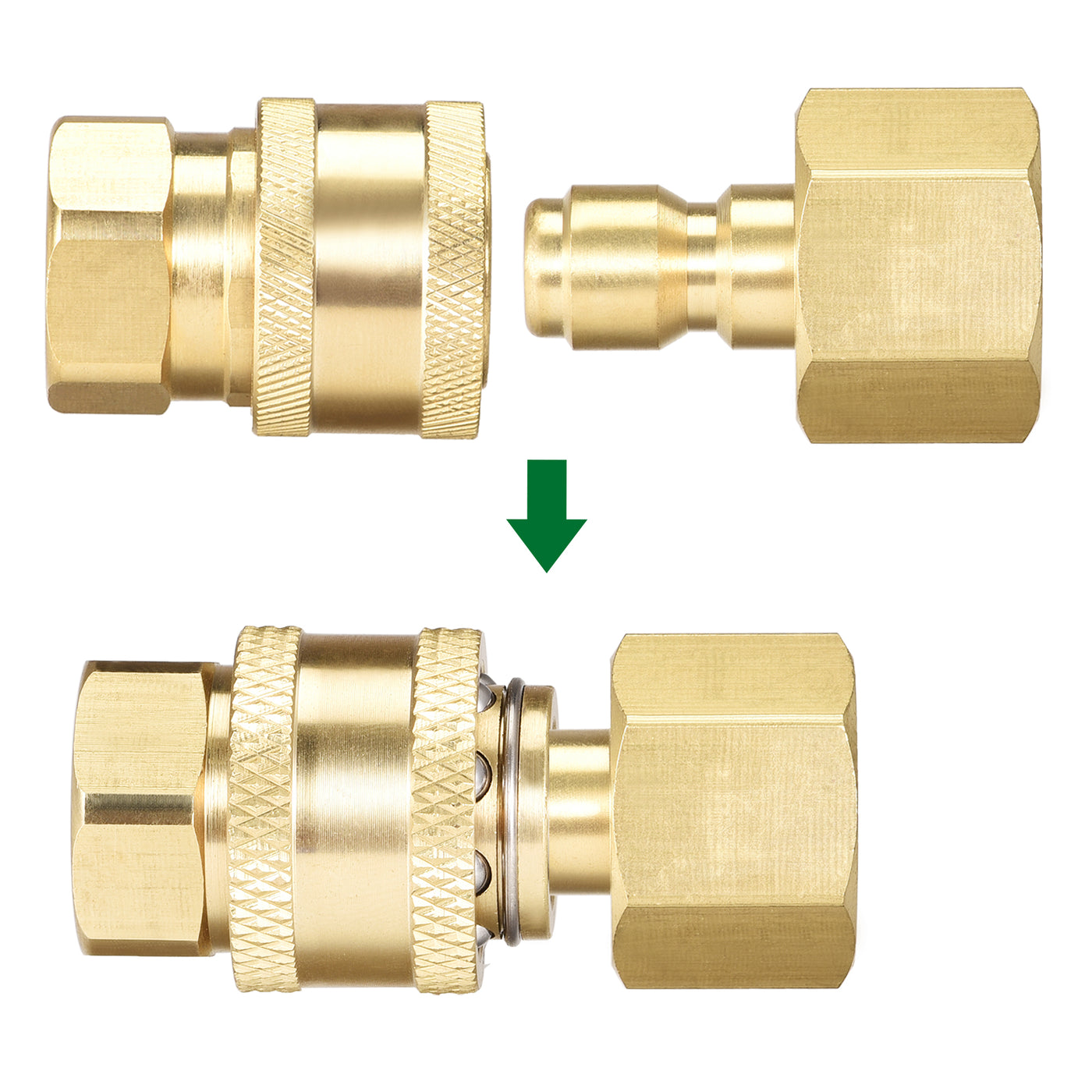 uxcell Uxcell Gartenschlauch Schnellverbindung Messing Hochdruckreiniger Adapter M18 & M14x1,5 Innengewinde