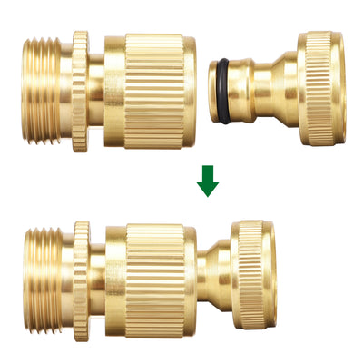 Harfington Uxcell 2Sätze Gartenschlauch Schnellanschluss Set Armaturen 3/4BSP Gewinde Messing Wasserschlauch Hochdruckreinigeradapter