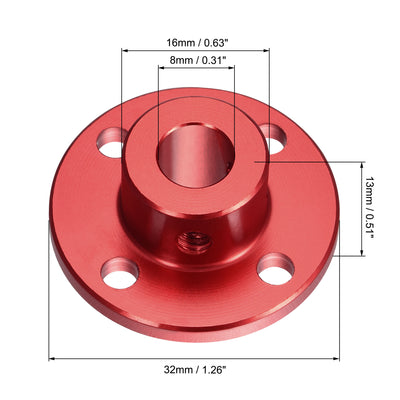 Harfington Uxcell 8mm Dia H13xD10 Rigid Flange Coupling Motor Shaft Coupler DIY Black