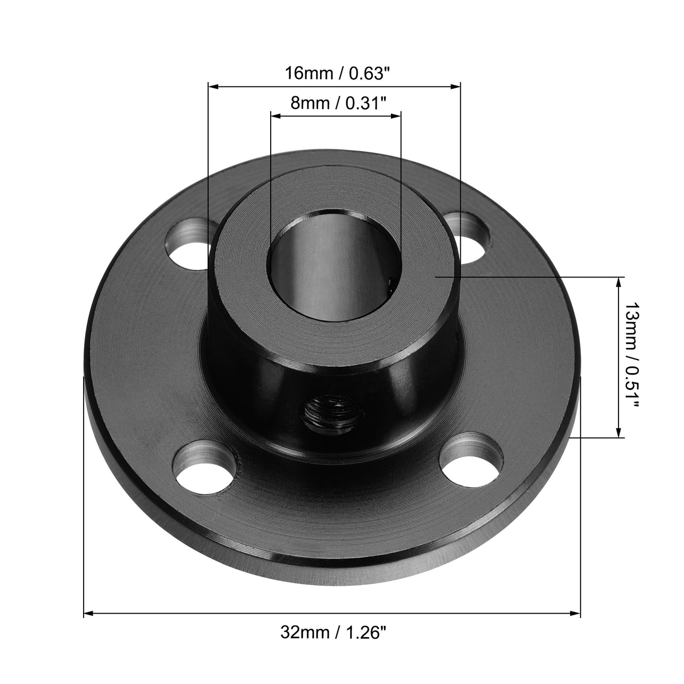 Uxcell Uxcell 8mm Dia H13xD10 Rigid Flange Coupling Motor Shaft Coupler DIY Red 2pcs