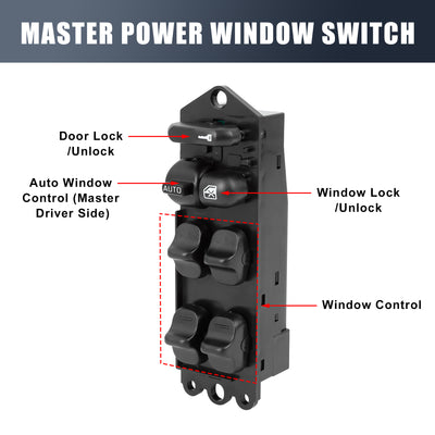 Harfington Master Driver Side Power Window Switch 25401-1E400 25401-1E401 Replacement for Nissan Altima 1993-1994