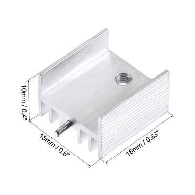 Harfington Uxcell 16x15x10mm TO-220 Aluminum Heatsink for Cooling MOSFET Transistor Diodes with a Support Pin 20pcs