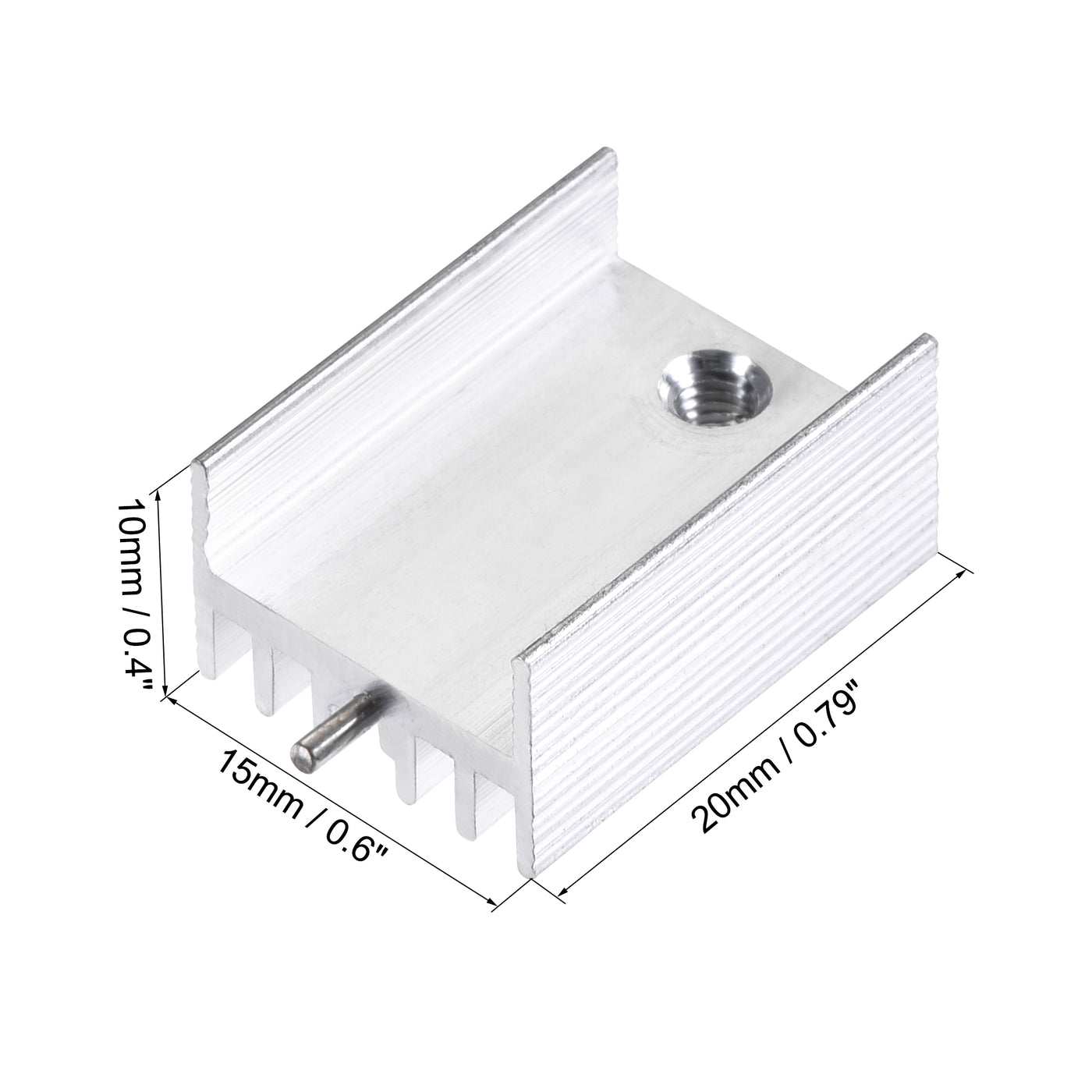 uxcell Uxcell 20x15x10mm TO-220 Aluminum Heatsink for Cooling MOSFET Transistor Diodes with a Support Pin 10pcs