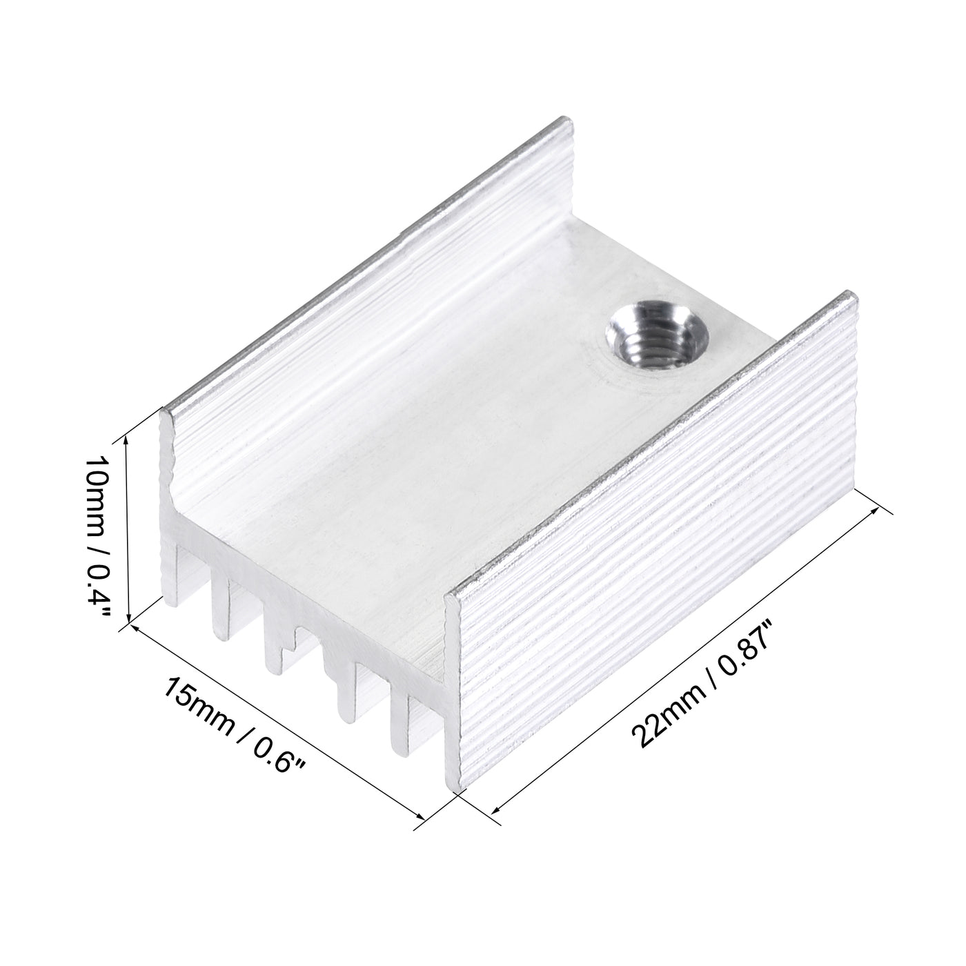 uxcell Uxcell 22x15x10mm TO-220 Aluminum Heatsink for Cooling MOSFET Transistor Diodes 10pcs