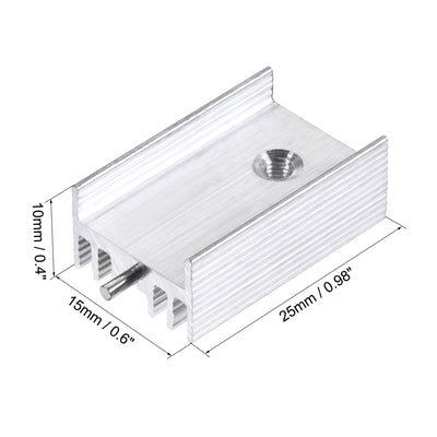 Harfington Uxcell 25x15x10mm TO-220 Aluminum Heatsink for Cooling MOSFET Transistor Diodes with a Support Pin 10pcs