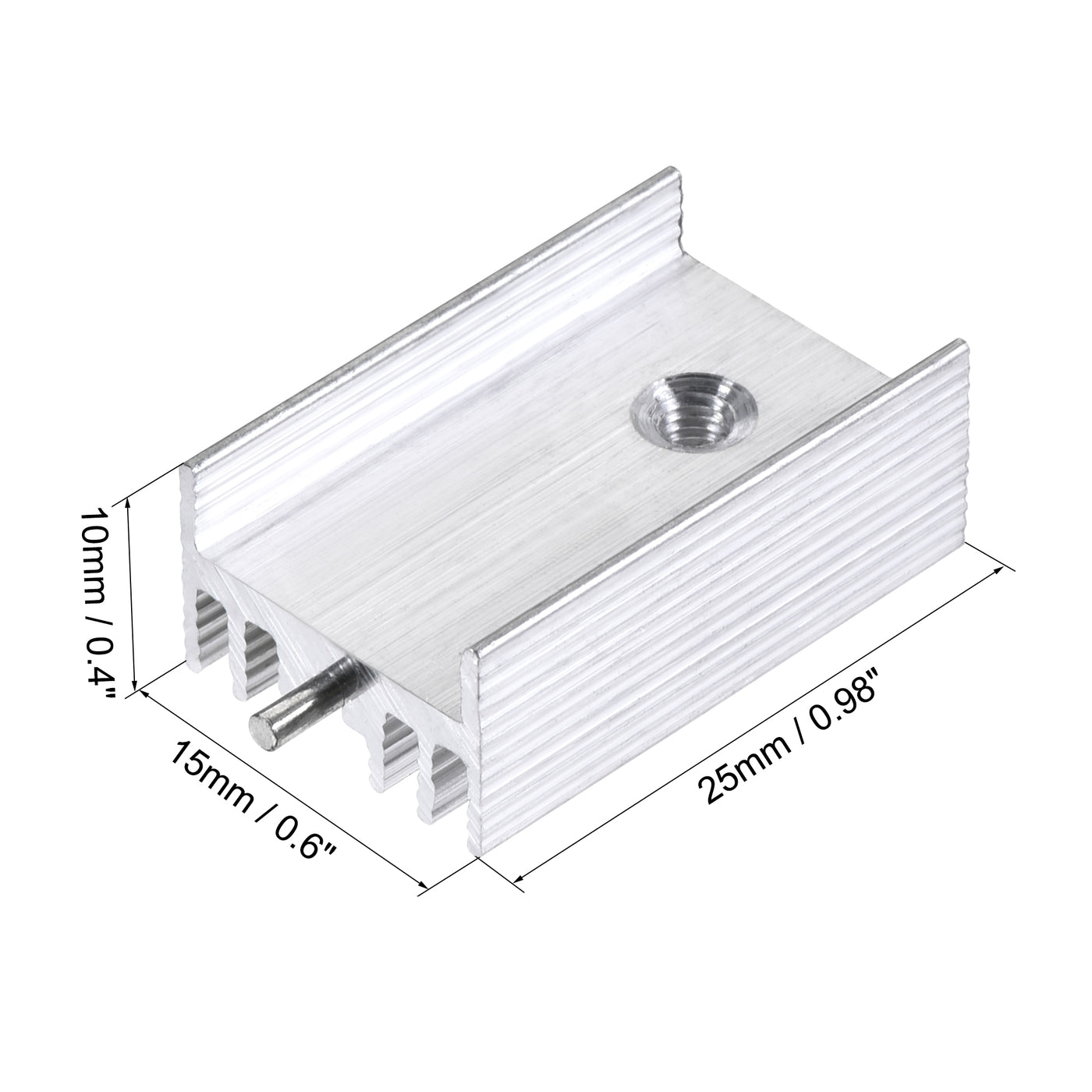 uxcell Uxcell 25x15x10mm TO-220 Aluminum Heatsink for Cooling MOSFET Transistor Diodes with a Support Pin 20pcs