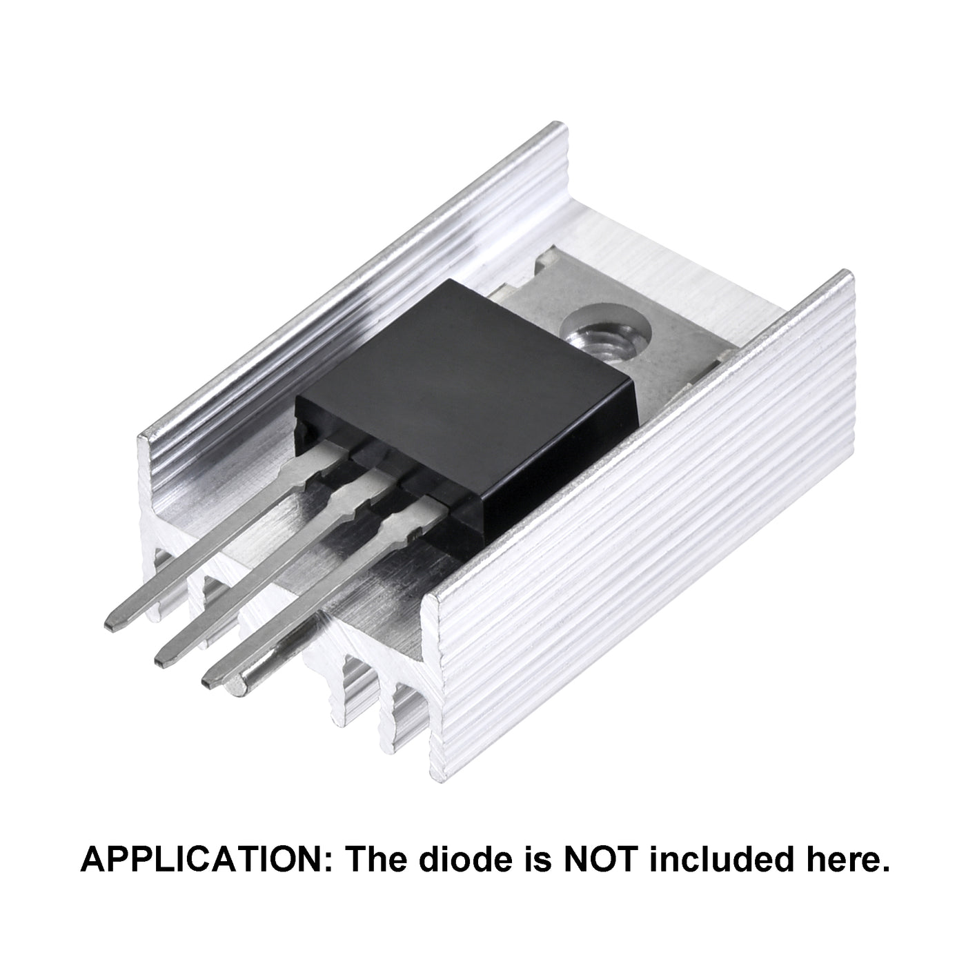 uxcell Uxcell 25x15x10mm TO-220 Aluminum Heatsink for Cooling MOSFET Transistor Diodes with a Support Pin 20pcs