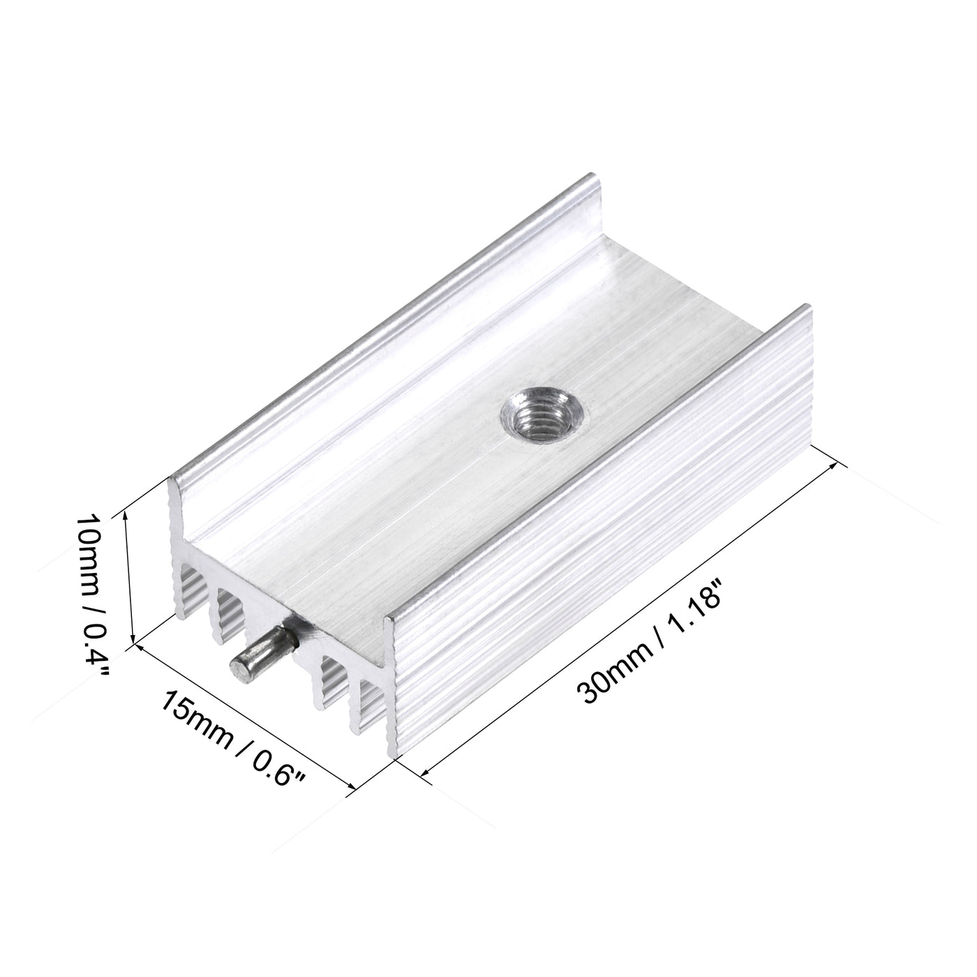 uxcell Uxcell 30x15x10mm TO-220 Aluminum Heatsink for Cooling MOSFET Transistor Diodes with a Support Pin 10pcs