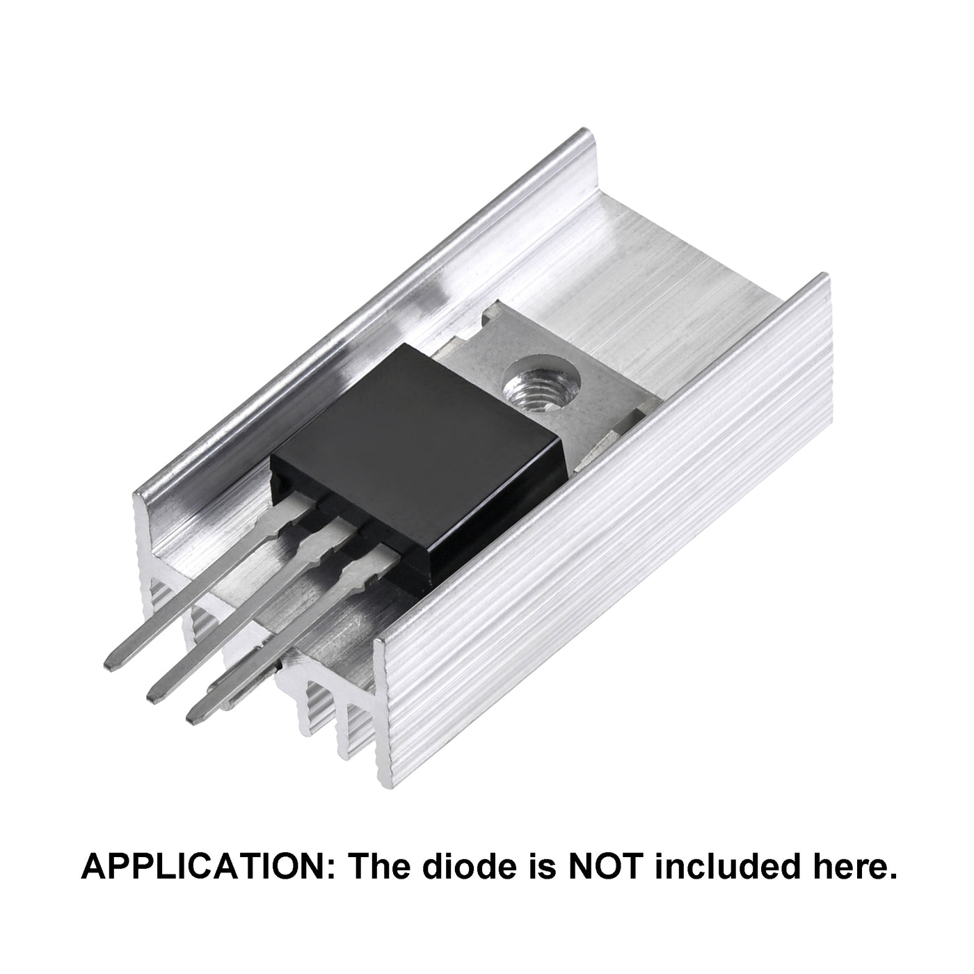 uxcell Uxcell 30x15x10mm TO-220 Aluminum Heatsink for Cooling MOSFET Transistor Diodes with a Support Pin 10pcs